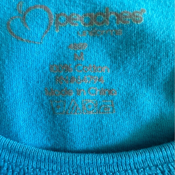 Peaches long sleeved tee. Teal blue. Women’s Medium. - Picture 3 of 8